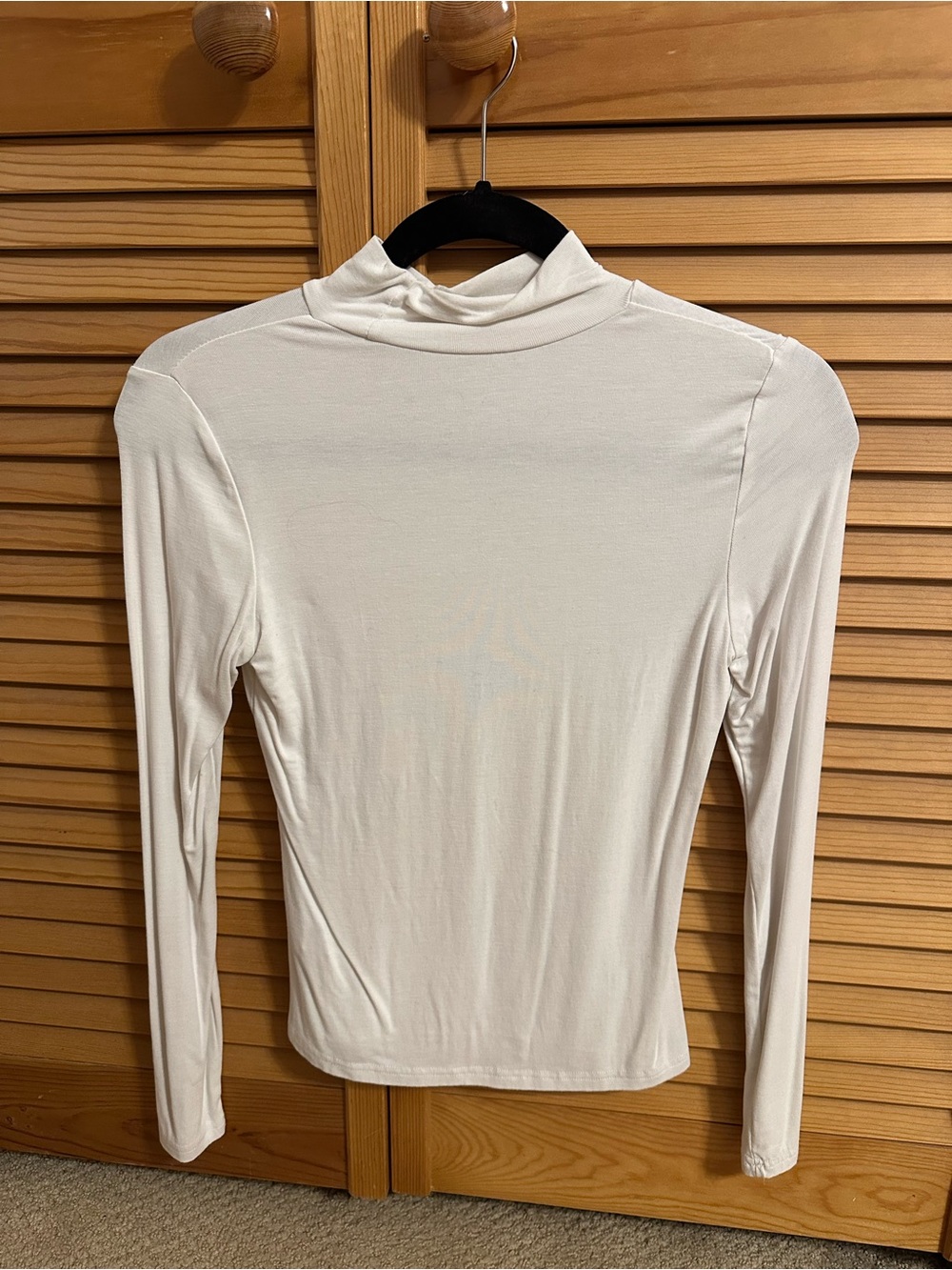 SHEIN Women's Long Sleeve Mock Neck Top - Cream